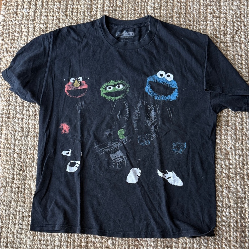 Sesame Street Gray Logo Crewneck T-Shirt